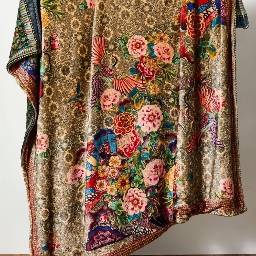 Johnny Was Multicolor Floral Blanket
